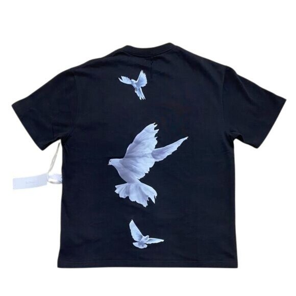 3.Paradis Freedom Doves Cotton Tee in Black - Picture 5 of 6